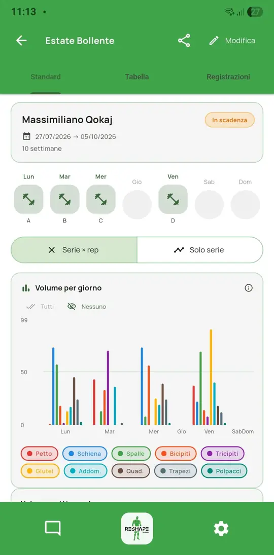 Editor programmazione — tema chiaro